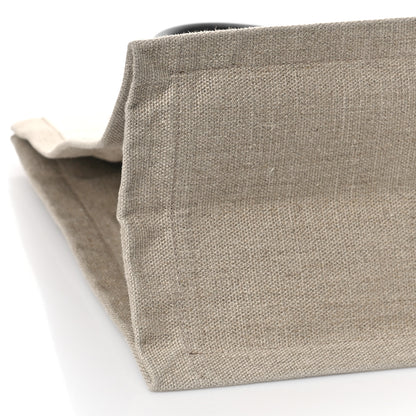 Saint Laurent Linen Calfskin Small Rive Gauche Tote Greggio Natural 7 of 8