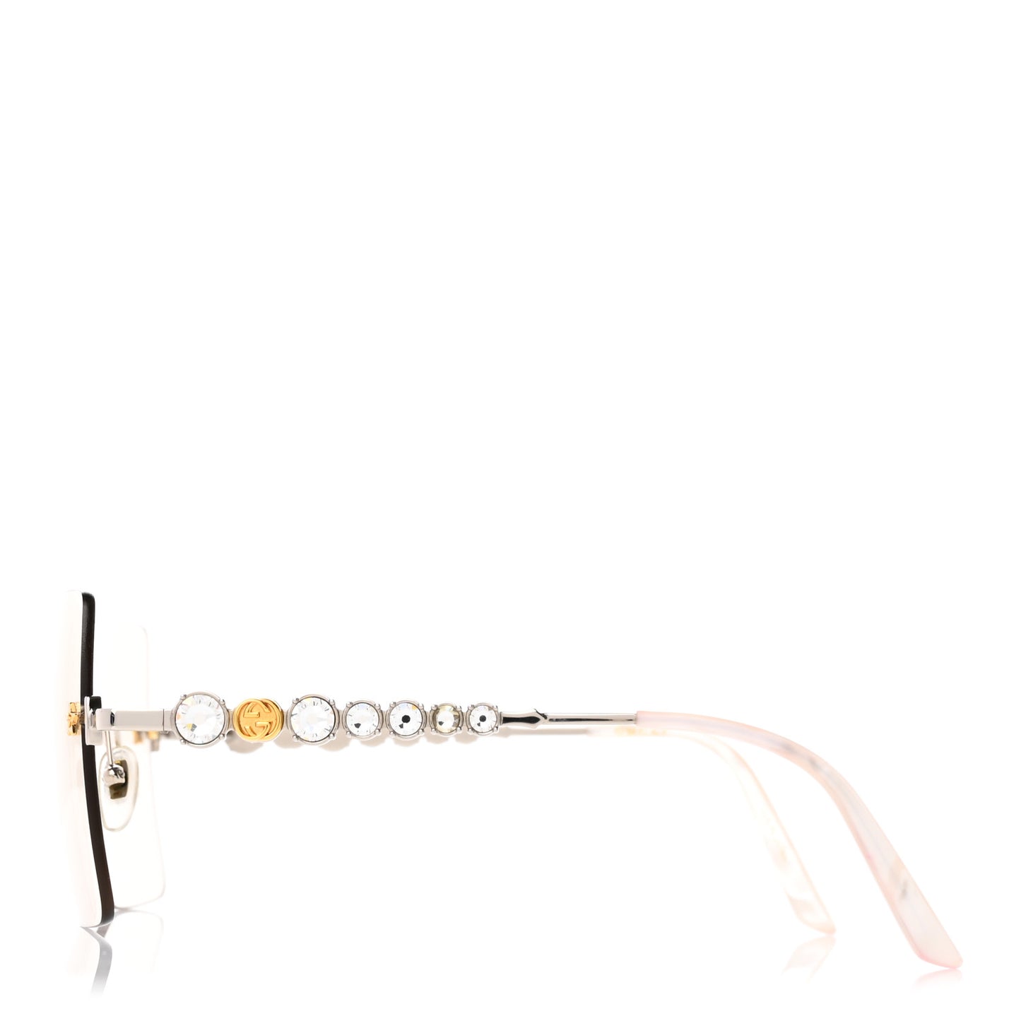 Crystal Metal Sunglasses GG0644S Gold Silver