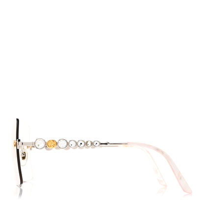 Gucci Crystal Metal Sunglasses GG0644S Gold Silver 3 of 8