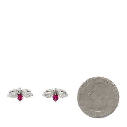 Tiffany Platinum Diamond Rubellite Paper Flowers Firefly Earrings 2 of 4