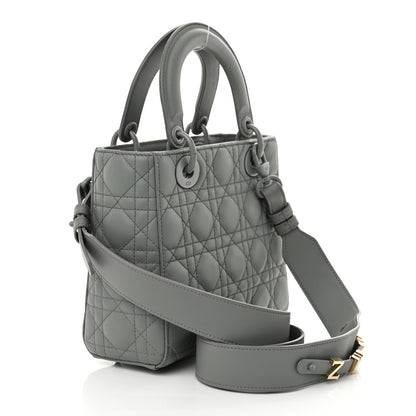Christian Dior Ultra Matte Calfskin Cannage Small My ABCDior Lady Dior Gray 3 of 10