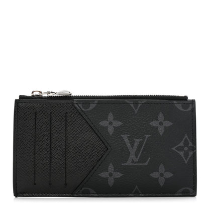 Louis Vuitton Monogram Eclipse Taiga Coin Card Holder 1 of 8