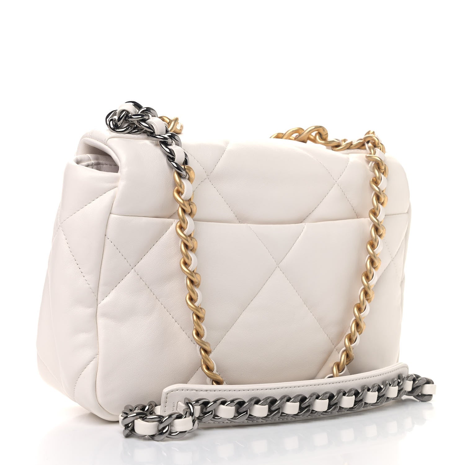 Chanel Lambskin Quilted Medium Chanel 19 Flap White 2 of 5