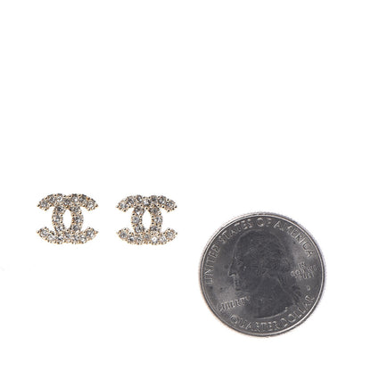 Chanel Crystal Mini CC Earrings Gold 2 of 4