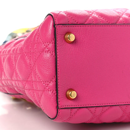 Christian Dior Goatskin Cannage Medium Lady Dior Fuchsia 7 of 10