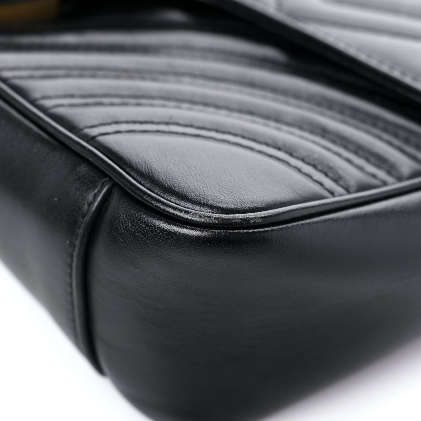 Calfskin Matelasse Small GG Marmont Shoulder Bag Black