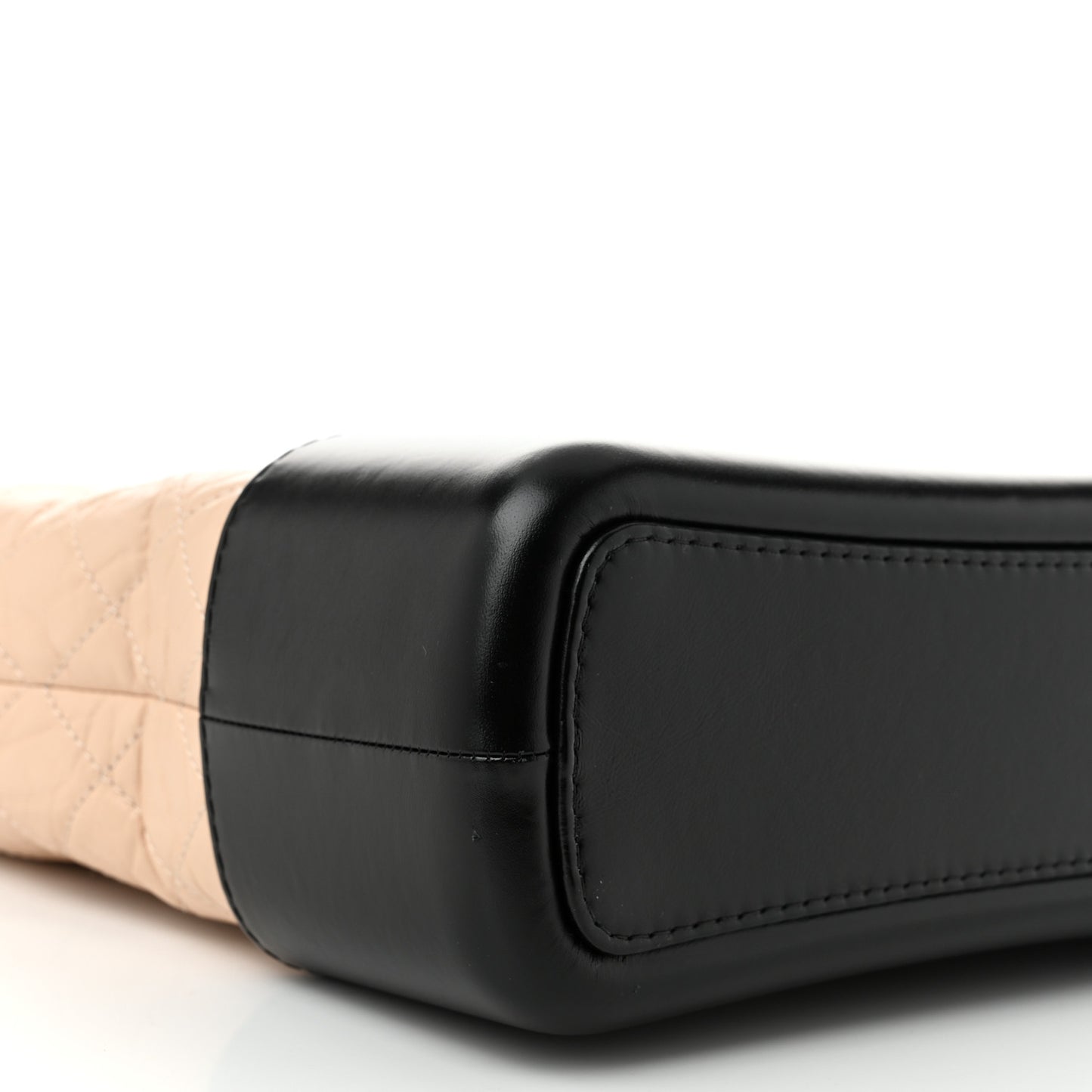 Aged Calfskin Quilted Medium Gabrielle Hobo Beige Black