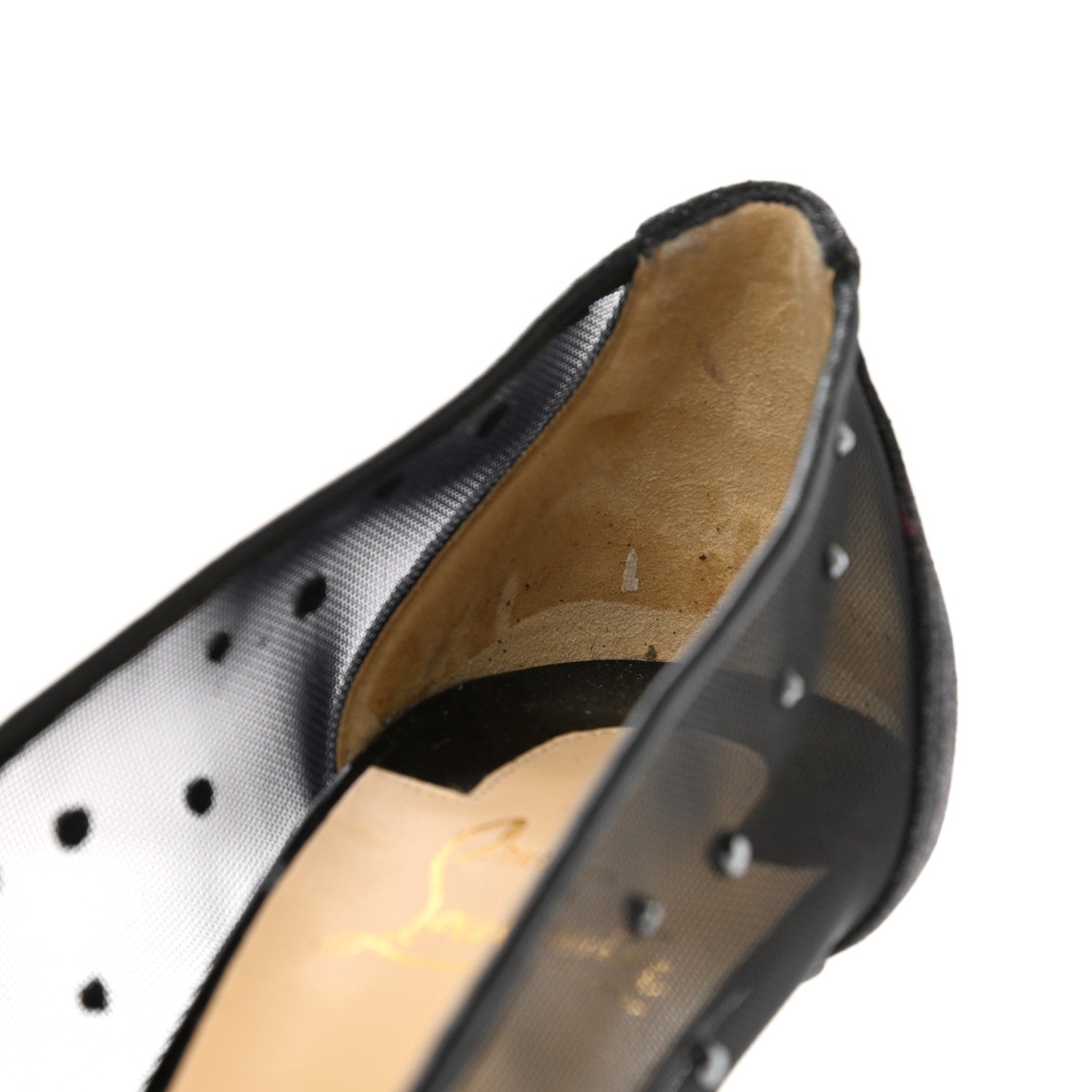 Christian Louboutin Rete Glitter Mini Specchio Strass Follies 70 Pumps 38 Black 5 of 11