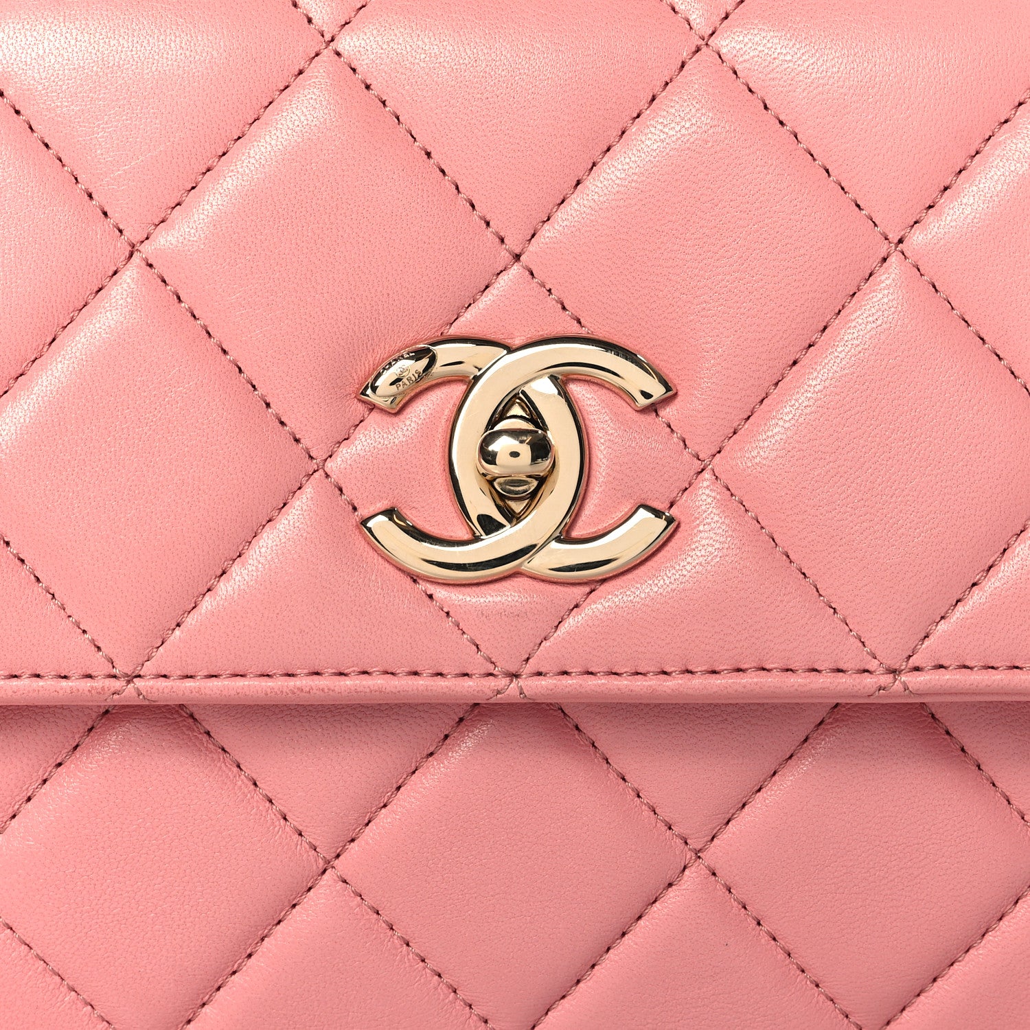 Chanel Lambskin Quilted Small Trendy Chain CC Dual Handle Flap Bag Light Pink 9 of 13