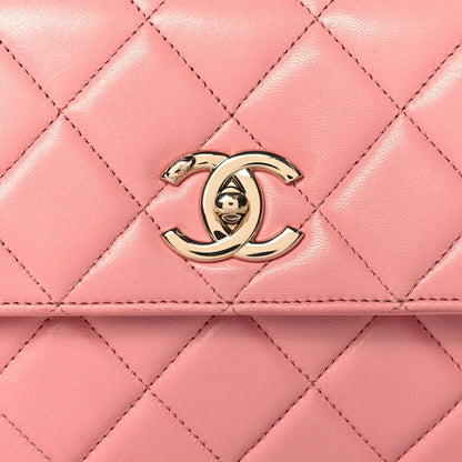 Chanel Lambskin Quilted Small Trendy Chain CC Dual Handle Flap Bag Light Pink 9 of 13