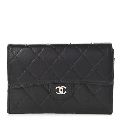 Chanel Lambskin Quilted Small Flap Wallet Black 1 of 10