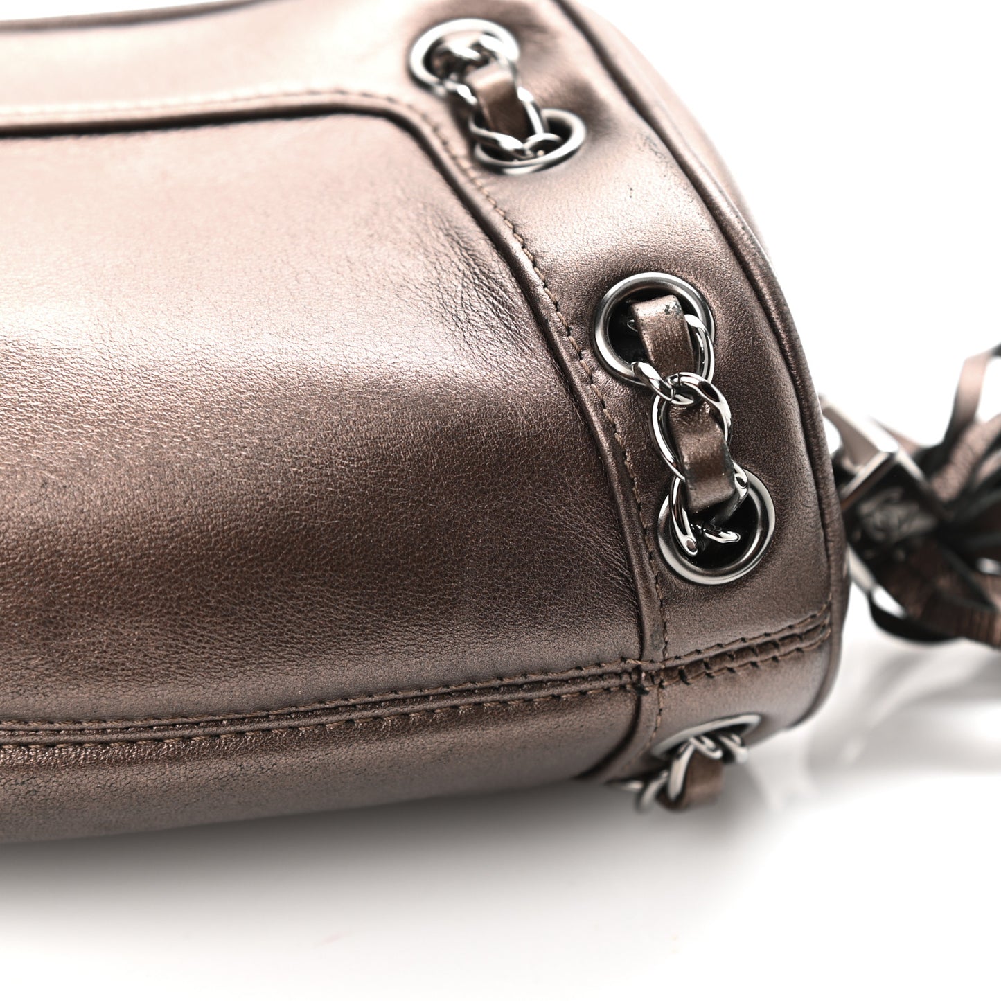 Metallic Lambskin Tassel Shoulder Bag Bronze