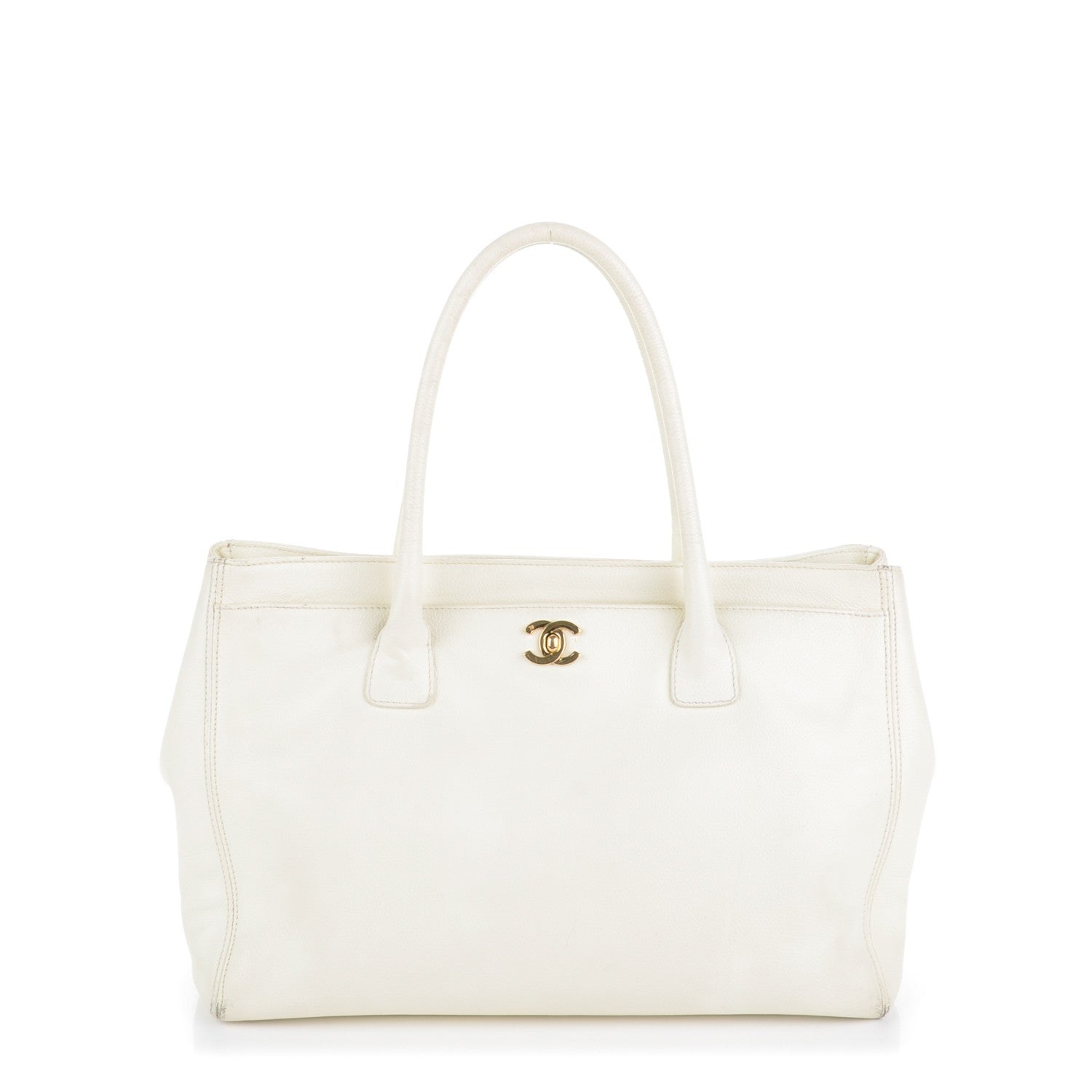Chanel Calfskin Cerf Executive Shopper Tote White 1 of 13