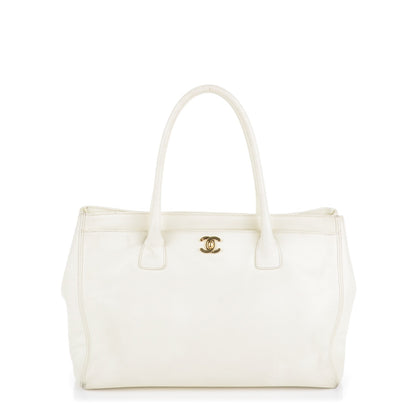 Chanel Calfskin Cerf Executive Shopper Tote White 1 of 13