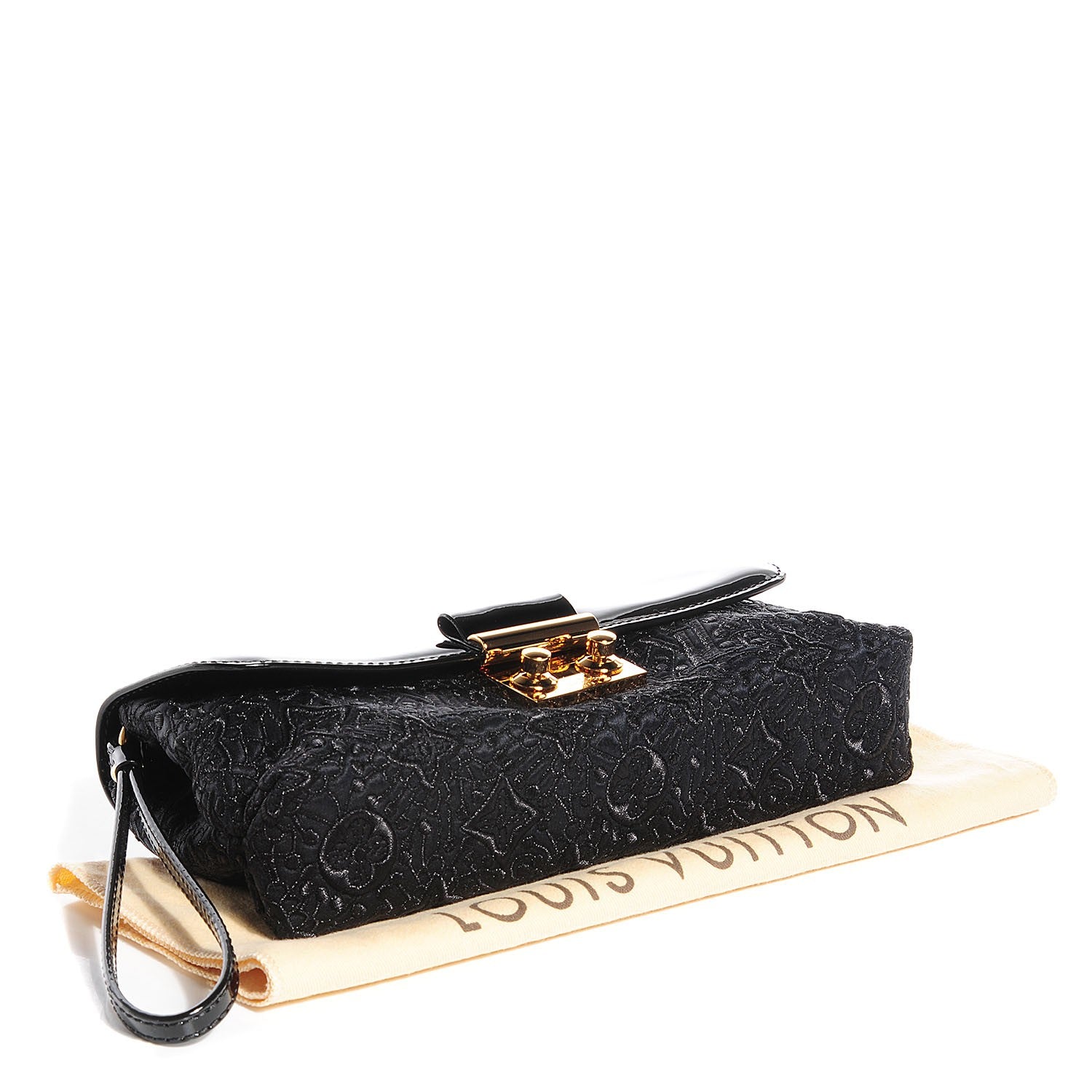 Louis Vuitton Satin Dentelle Pochette Black 4 of 7