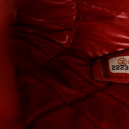 Chanel Lambskin Quilted Large Casino Beauty CC Cosmetic Case Red 6 of 7