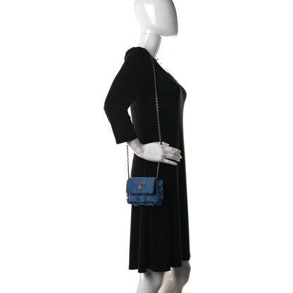Chanel Denim Quilted Denim Mood Clutch With Chain Blue Multicolor 2 of 11