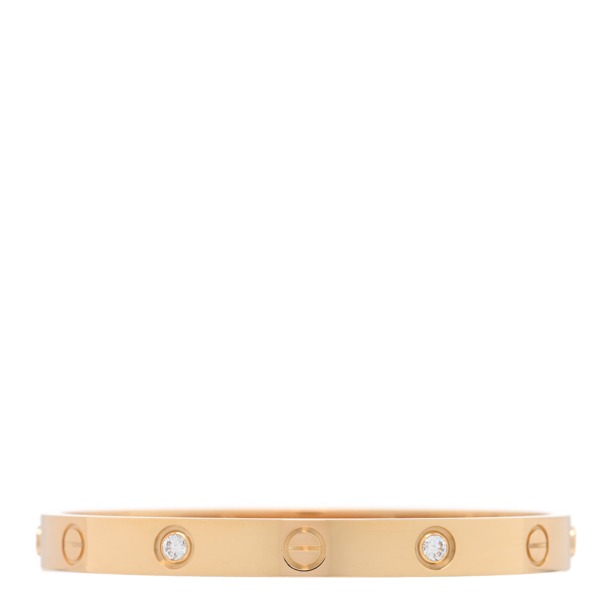 18K Yellow Gold 4 Diamond LOVE Bracelet 16
