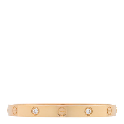 Cartier 18K Yellow Gold 4 Diamond LOVE Bracelet 16 2 of 9