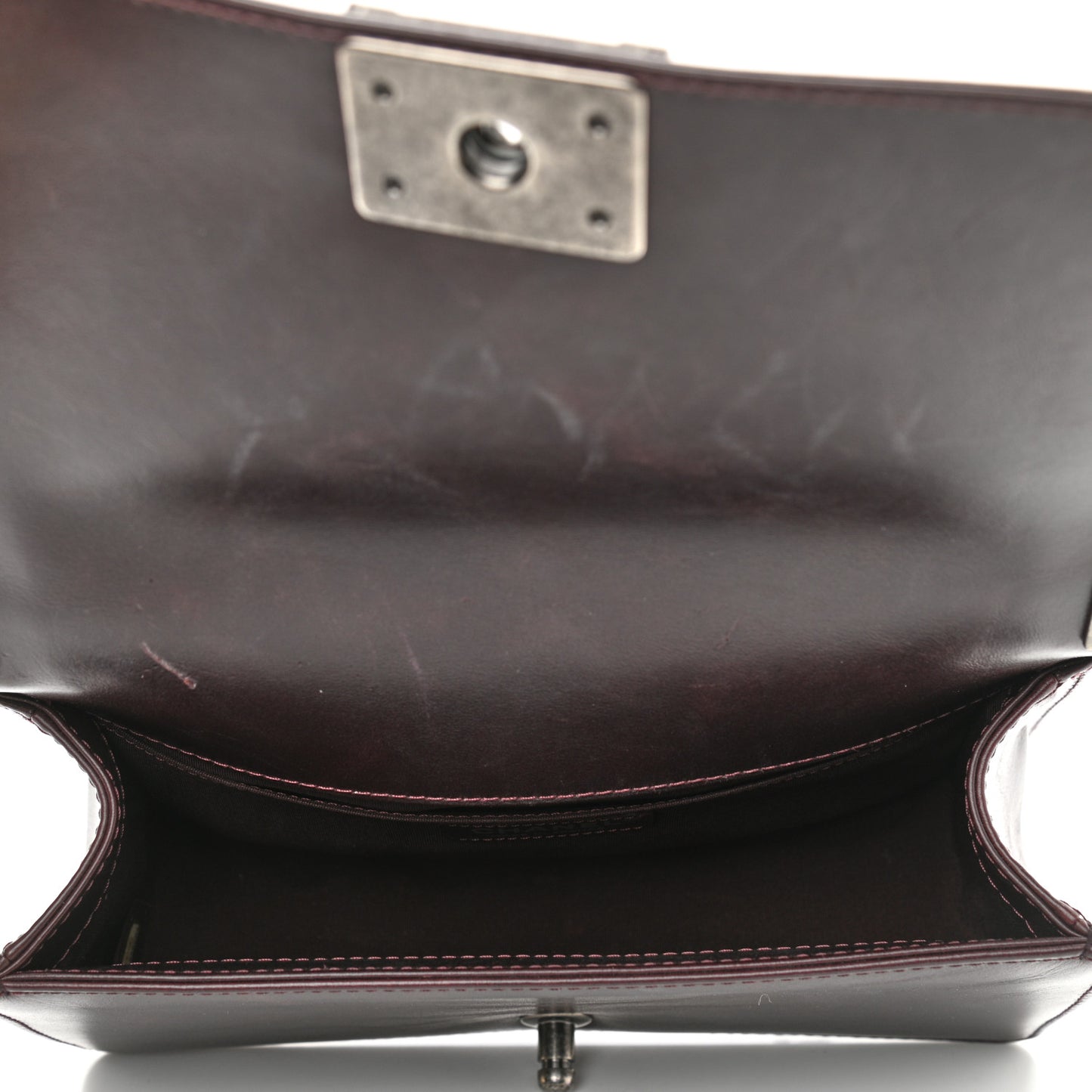 Goatskin Quilted Medium Boy Handle Flap Burgundy