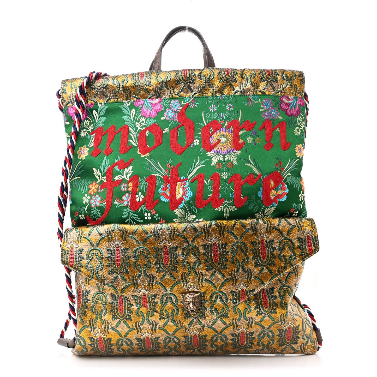 Brocade Modern Future Drawstring Backpack Multicolor