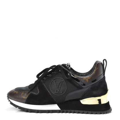 Louis Vuitton Suede Monogram Run Away Sneakers 35.5 Black 1 of 8