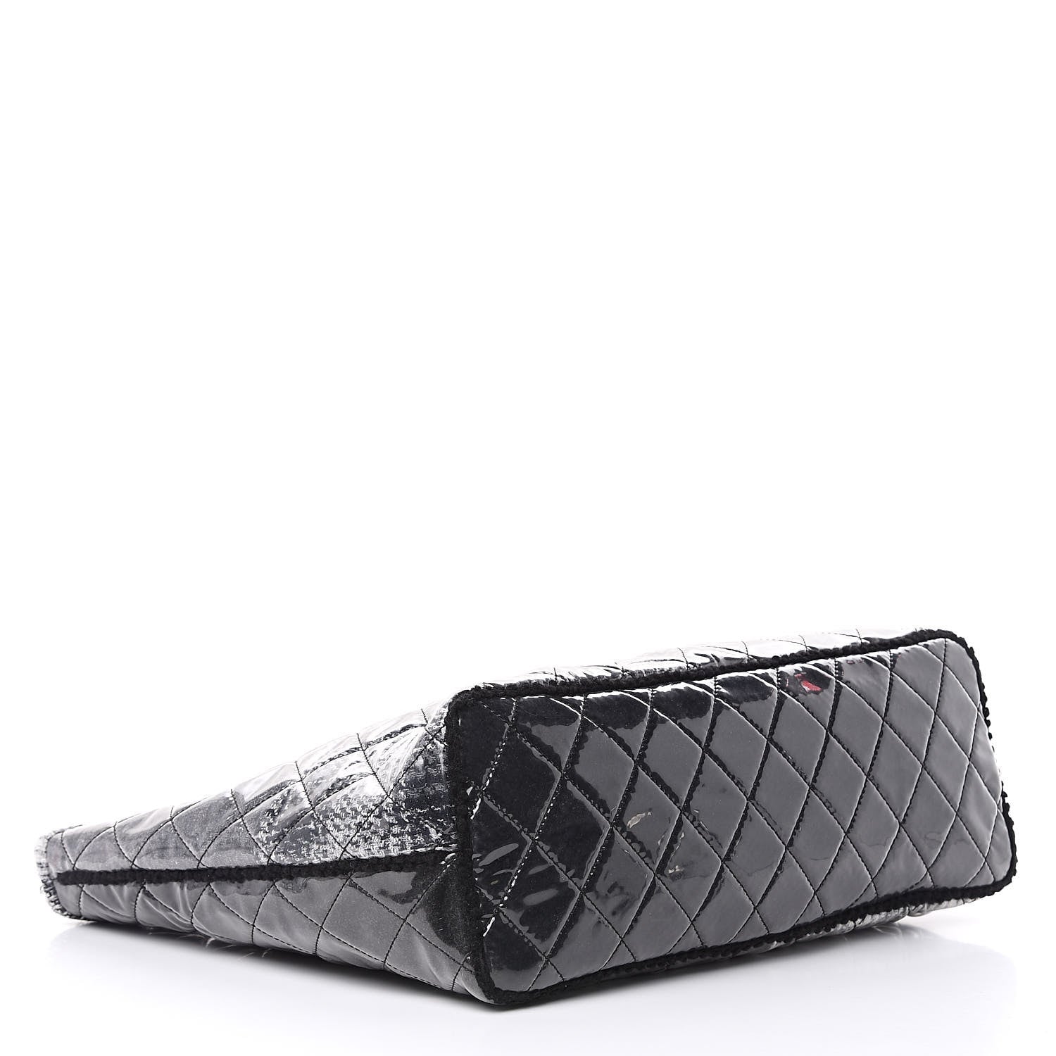 Chanel Vinyl Funny Tweed Patchwork Tote Grey 4 of 13