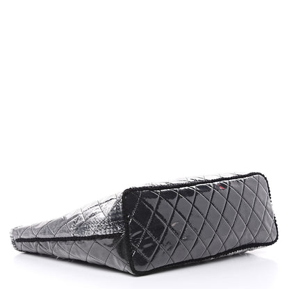 Chanel Vinyl Funny Tweed Patchwork Tote Grey 4 of 13