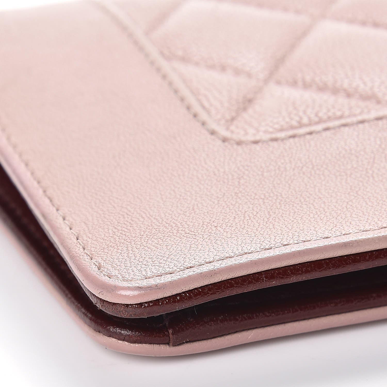 Chanel Sheepskin Quilted Mademoiselle Vintage Yen Wallet Pink 11 of 13