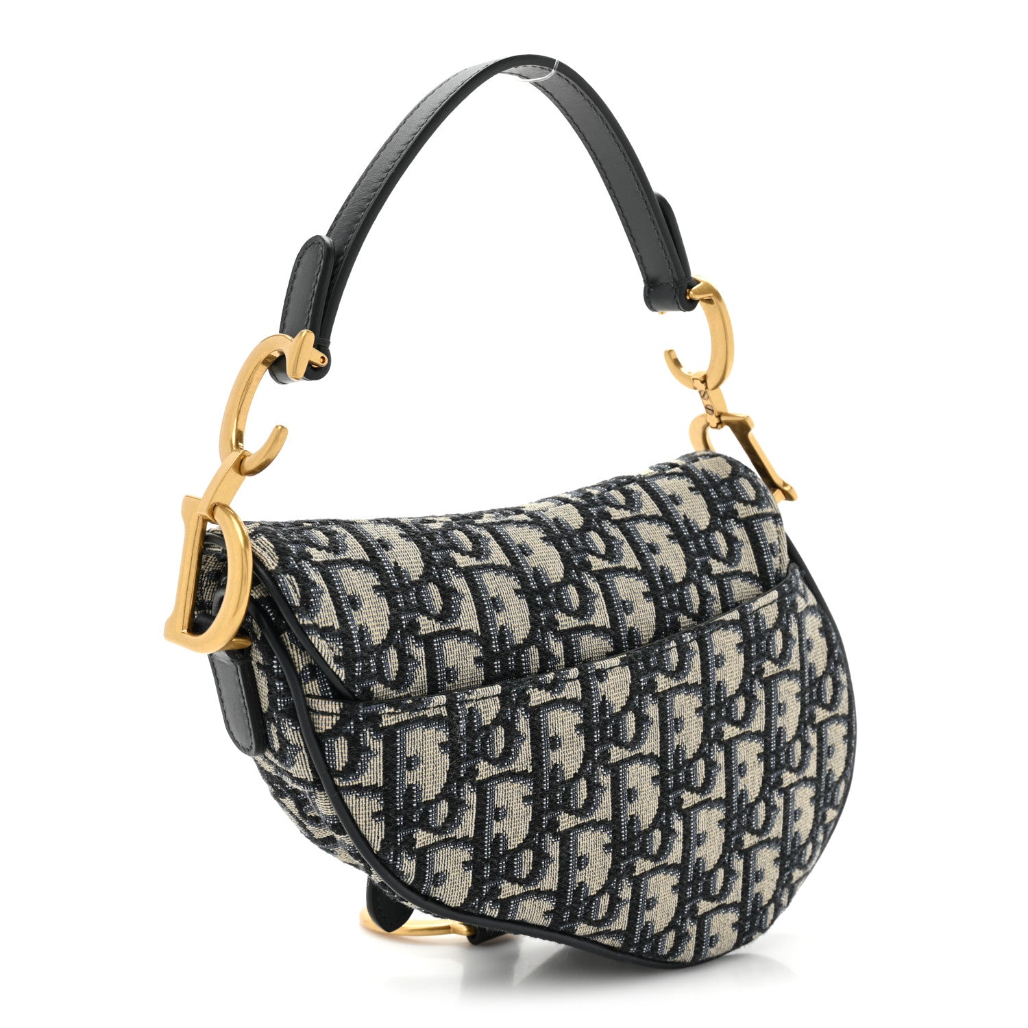 Christian Dior Oblique Mini Saddle Bag Blue 3 of 9