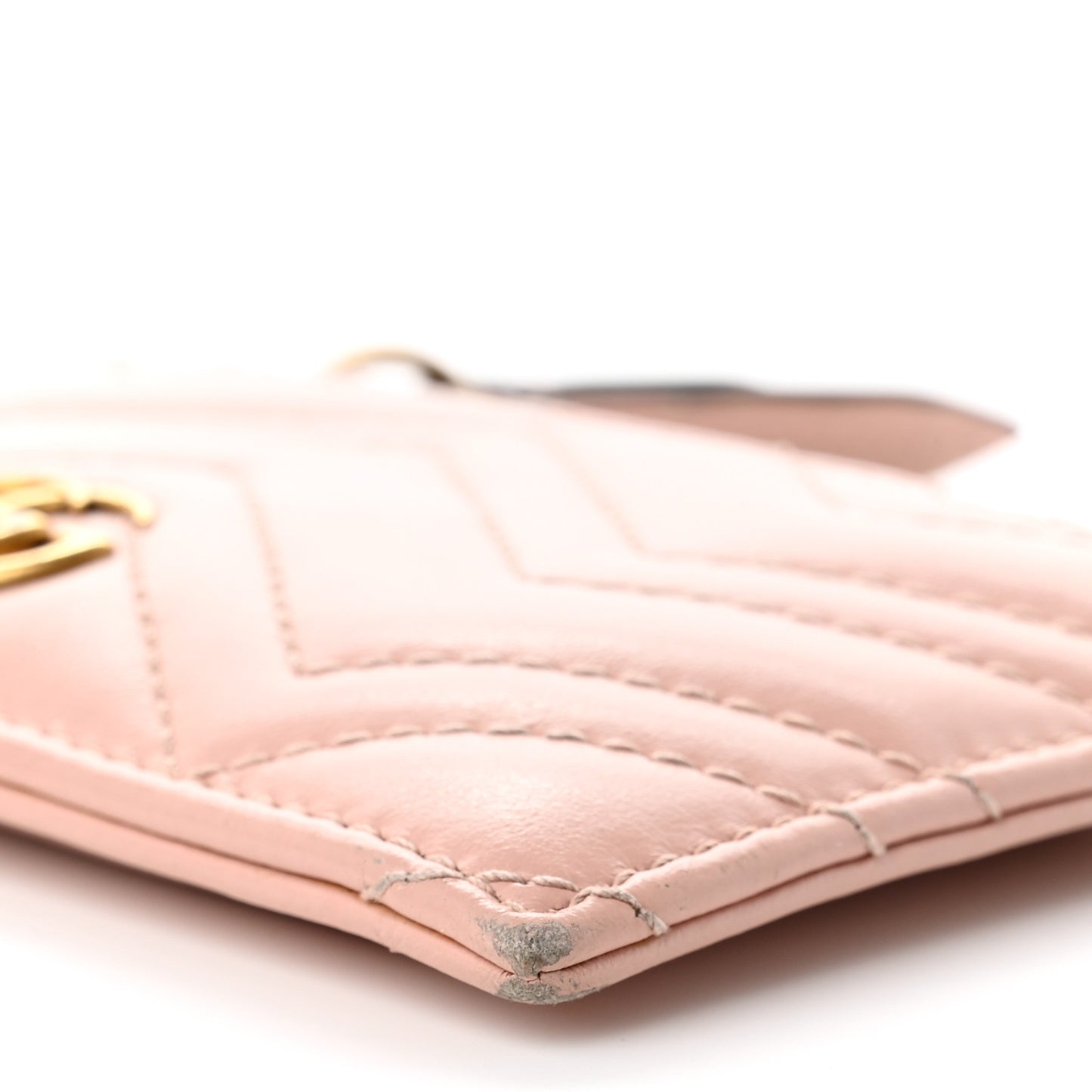 Calfskin Matelasse GG Marmont Coin Case Card Holder Wristlet Perfect Pink