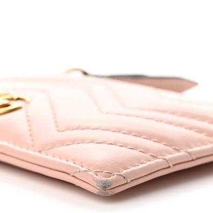 Gucci Calfskin Matelasse GG Marmont Coin Case Card Holder Wristlet Perfect Pink 8 of 8