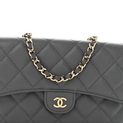 Chanel Caviar Quilted Flap Phone Holder With Chain Grey 10 of 14