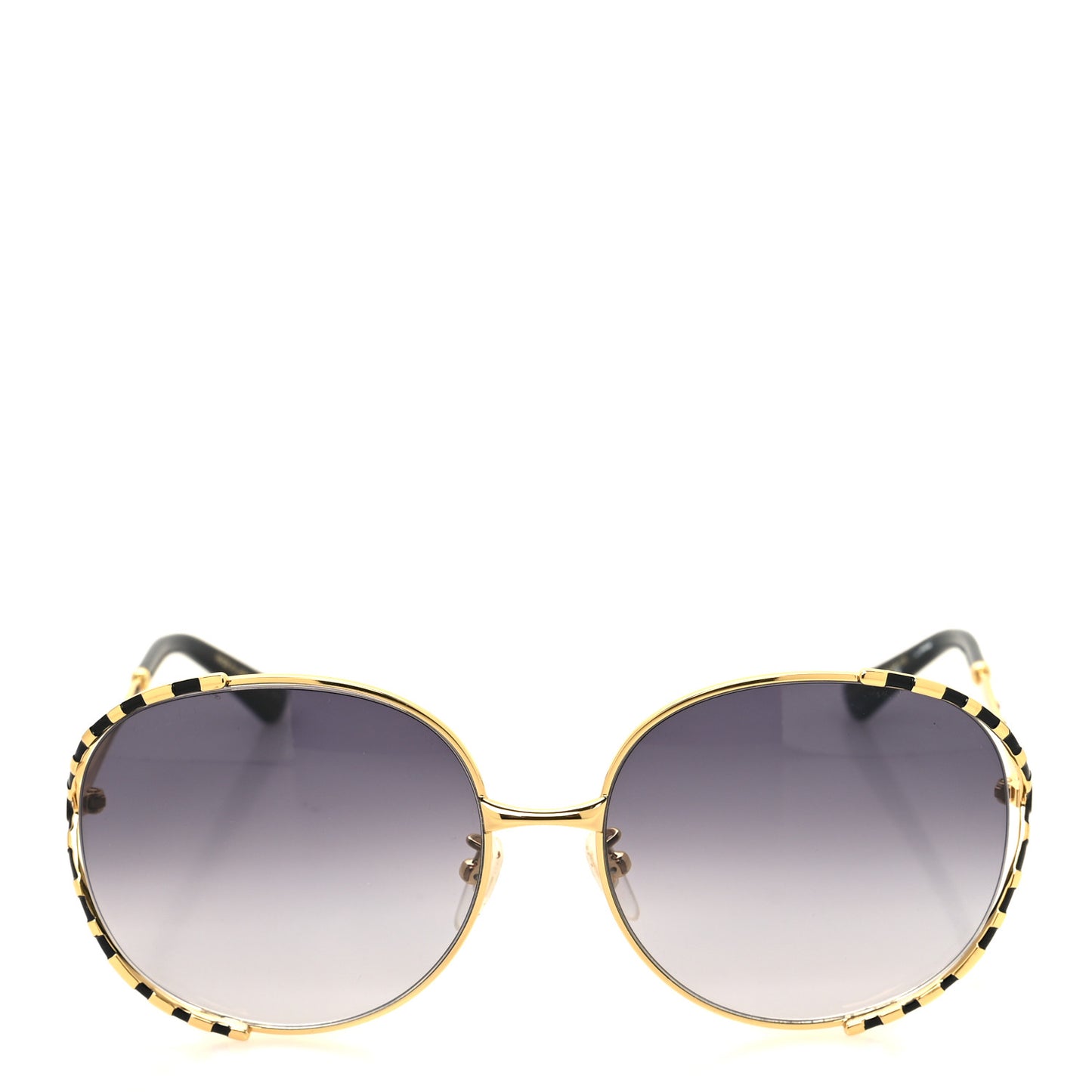 Metal Round Frame GG0595S Sunglasses Gold Black