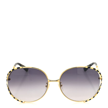 Gucci Metal Round Frame GG0595S Sunglasses Gold Black 2 of 6