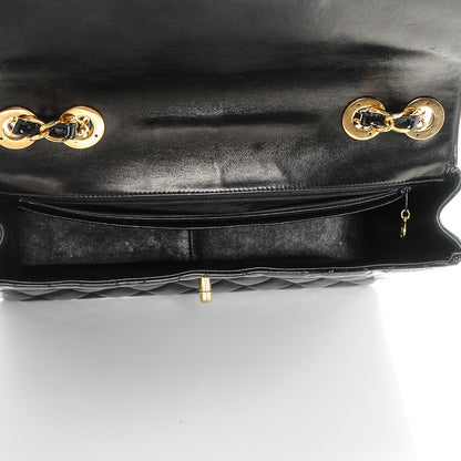 Chanel Quilted Patent Quilted Jumbo Flap Black 5 of 9