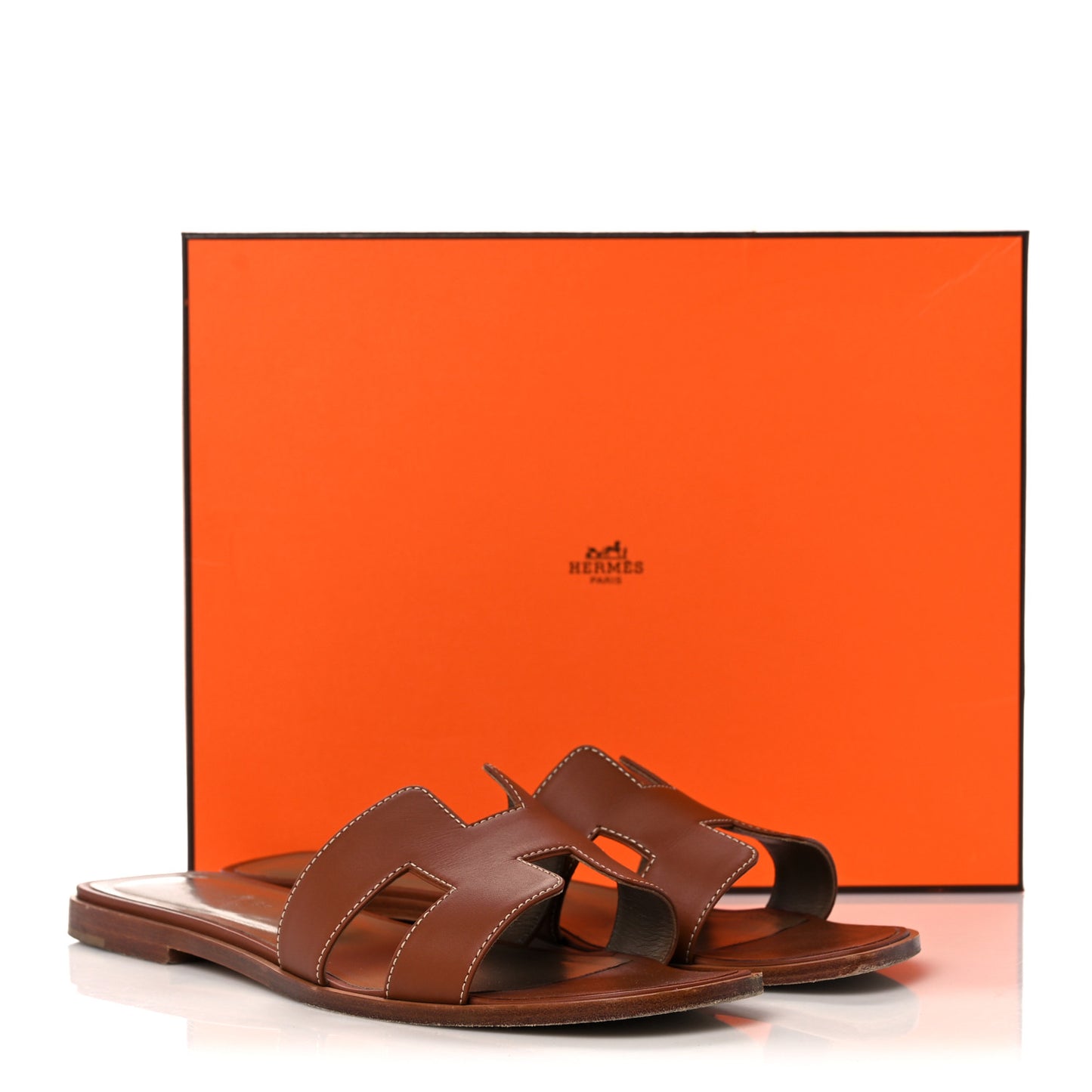Box Calfskin Oran Sandals 40 Gold