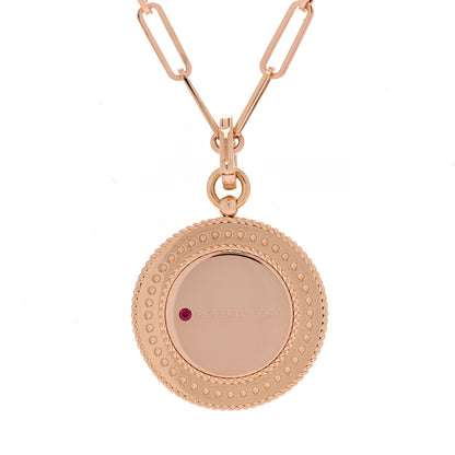 Roberto Coin 18K Rose Gold Black Diamond Venetian Princess Medallion Pendant Necklace 5 of 5