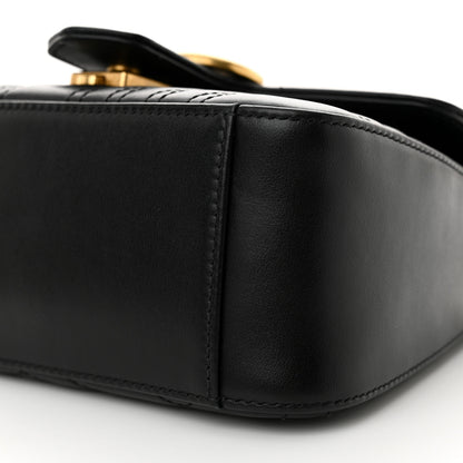 Gucci Calfskin Matelasse Small GG Marmont Top Handle Shoulder Bag Black 10 of 16