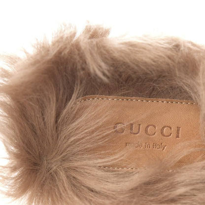 Gucci Velvet Fur Womens Princetown Slippers 38 Black 7 of 8