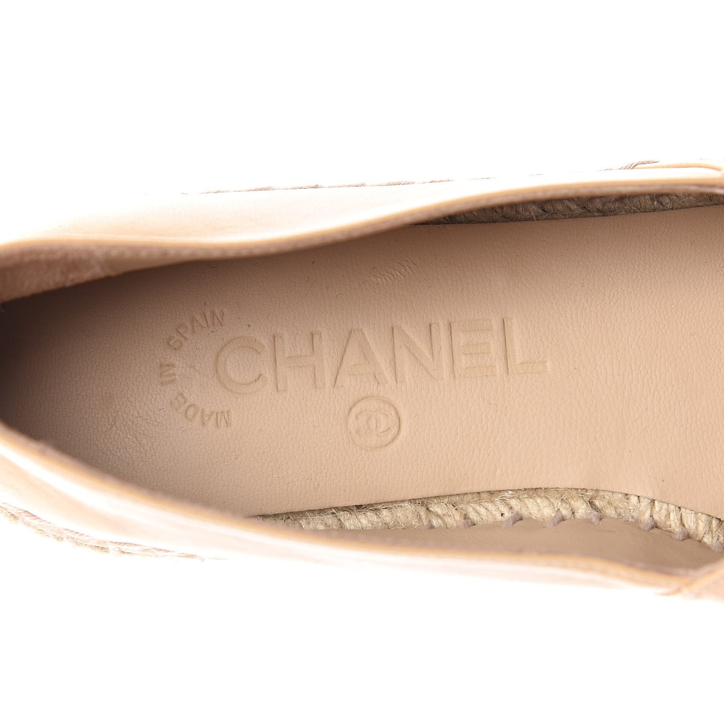 Lambskin CC Espadrilles 39 Beige Black