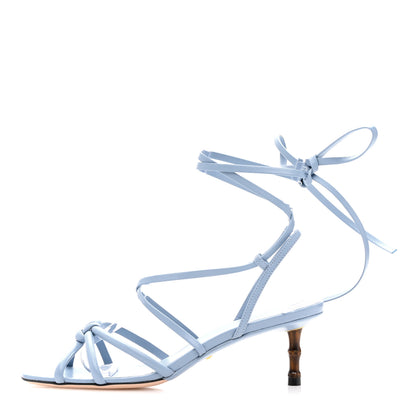 Gucci Nappa Charlotte Heel Sandals 38 Porcelain Light Blue 1 of 8