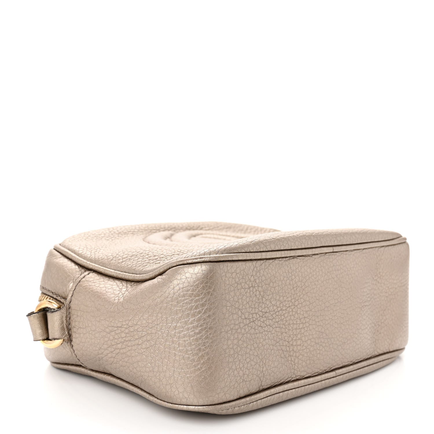 Gucci Metallic Pebbled Calfskin Small Soho Disco Bag Golden Beige 4 of 12