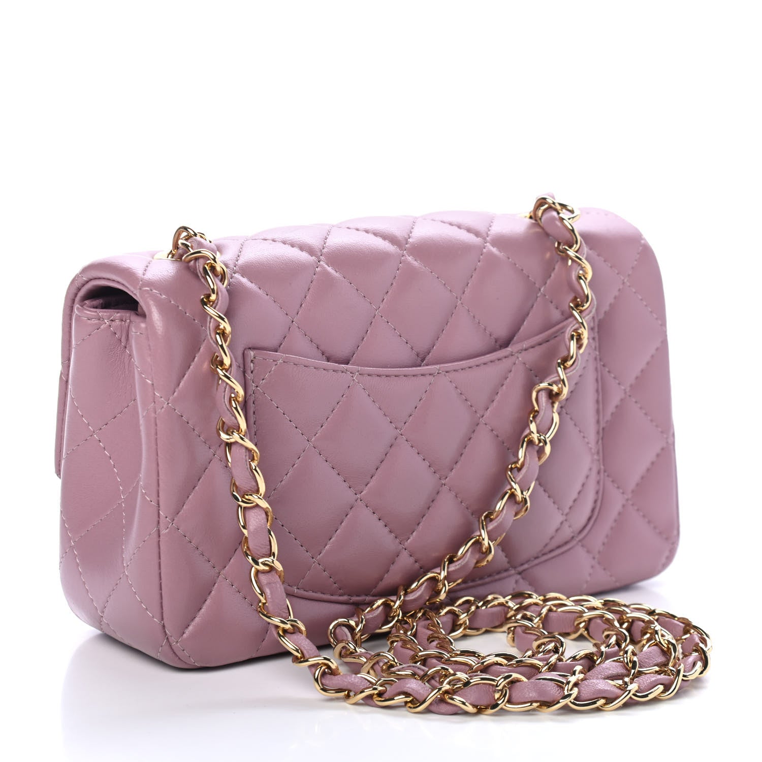 Chanel Lambskin Quilted Mini Rectangular Flap Pink 2 of 4