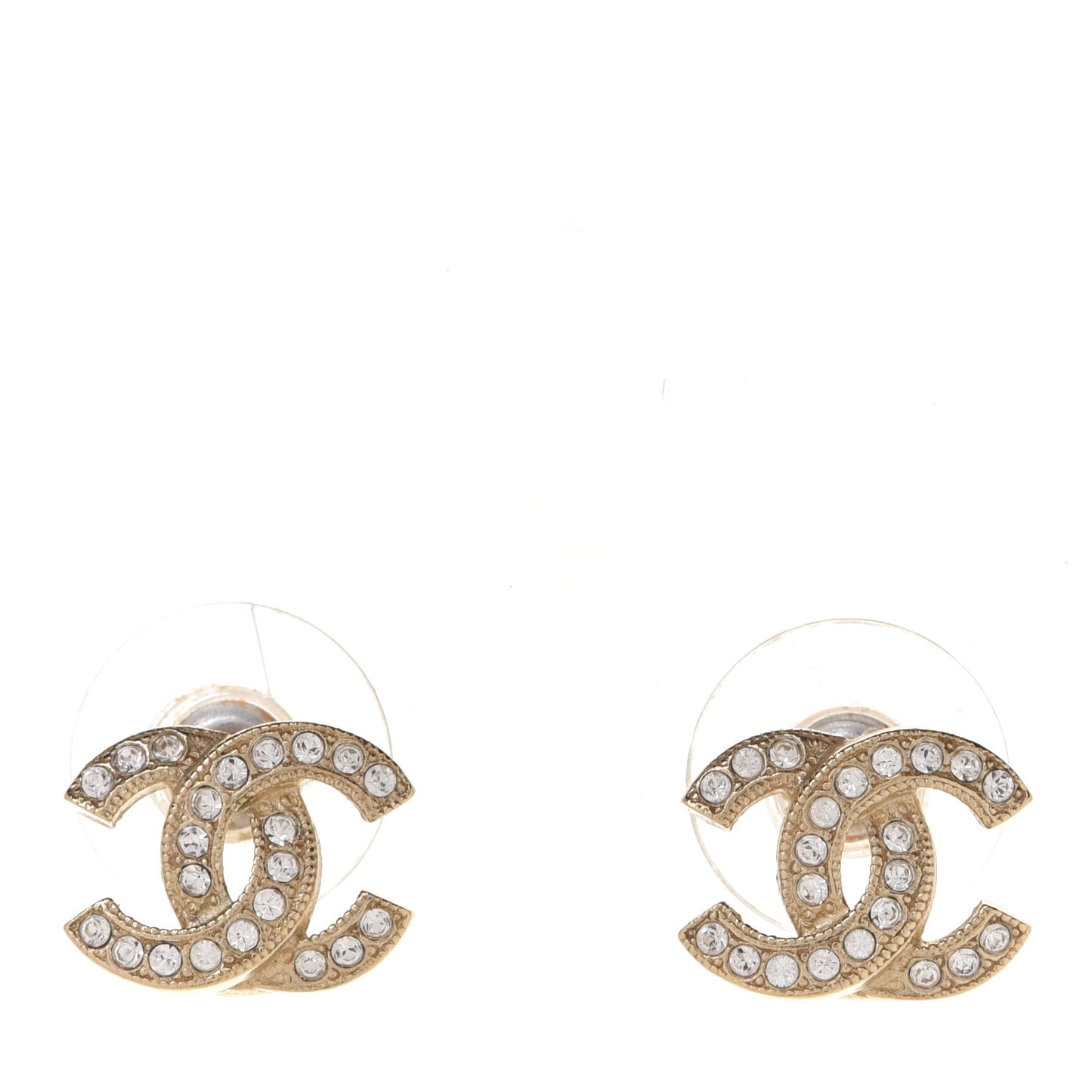 Crystal Timeless CC Earrings Light Gold