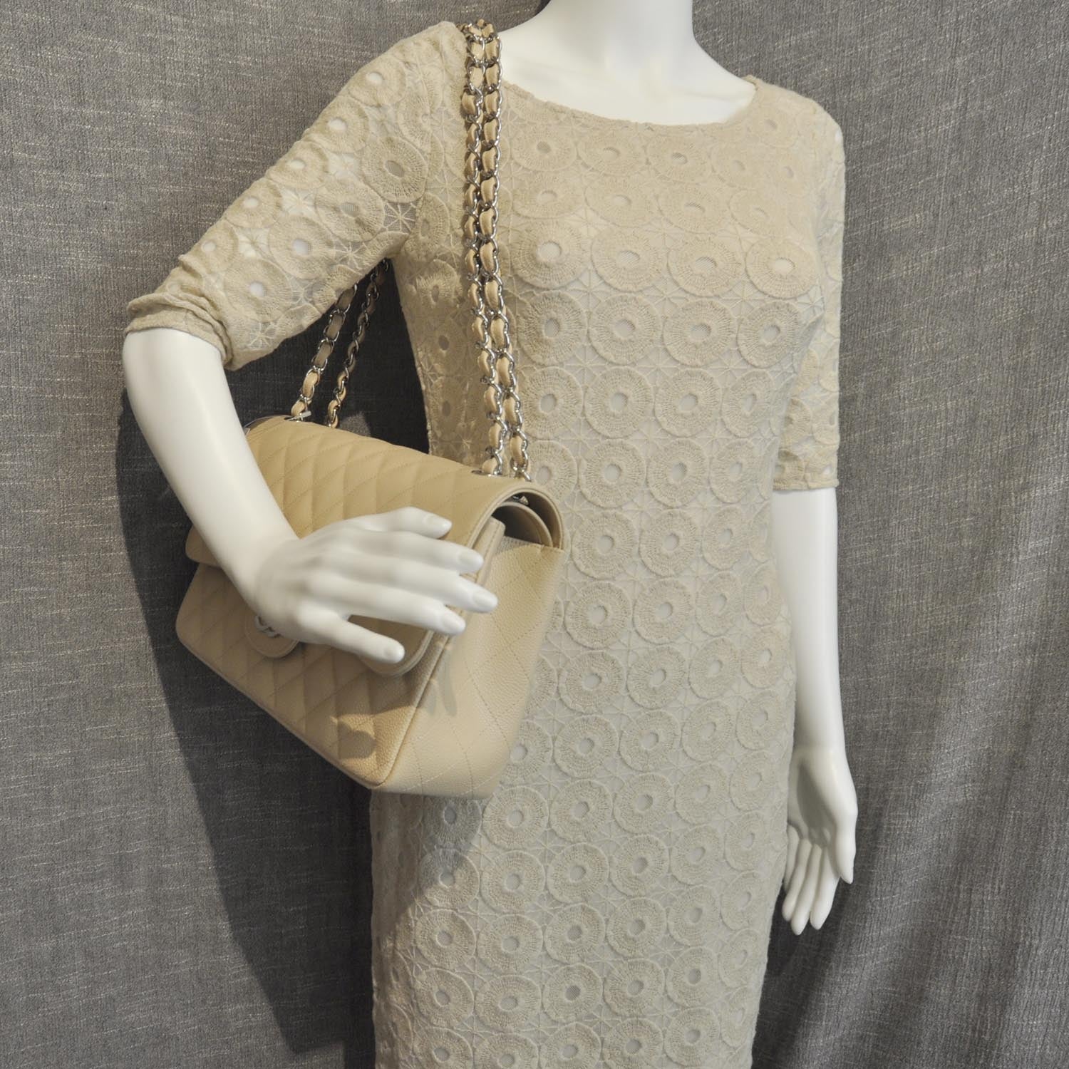 Chanel Caviar Jumbo Double Flap Beige Clair 2 of 9