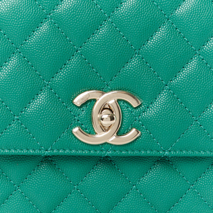 Chanel Caviar Quilted Small Coco Handle Flap Green 9 of 12