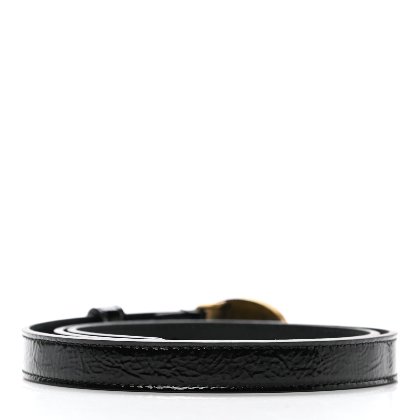 Skipper Calfskin Enamel GG 15mm Belt 75 30 Black