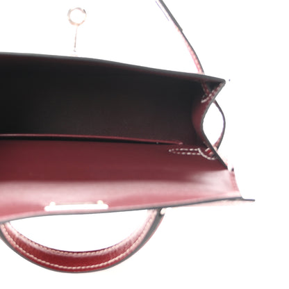 Hermes Chevre Mysore Horseshoe Mini Kelly Sellier 20 Rouge H 5 of 11