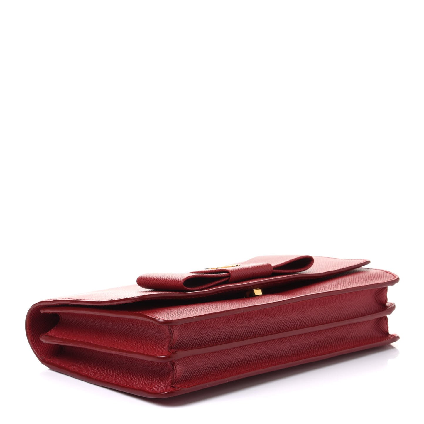Saffiano Fiocco Bow Flap Wallet Fuoco